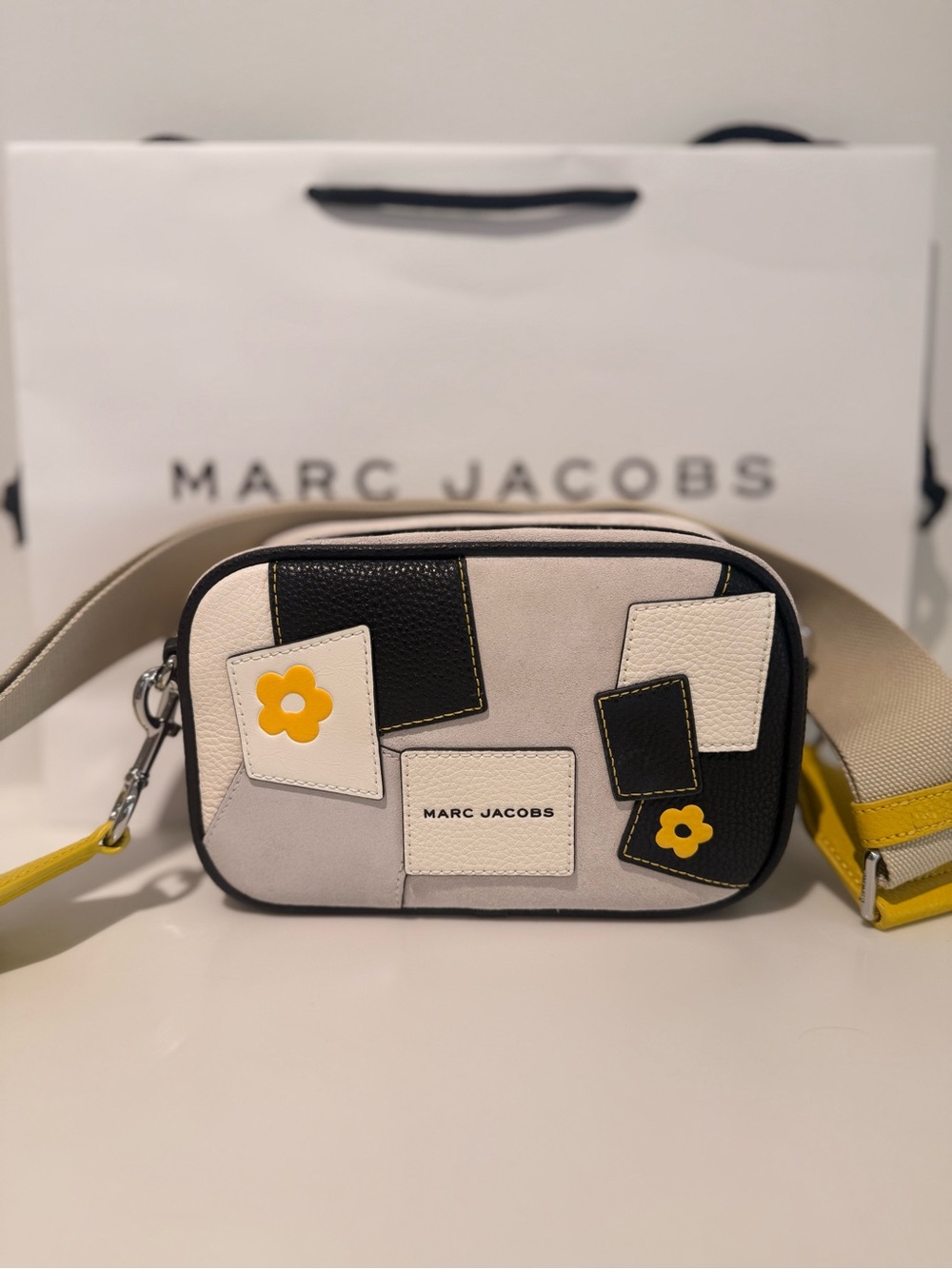 NWT Marc Jacobs Suede Patchwork Flash - Black Multi